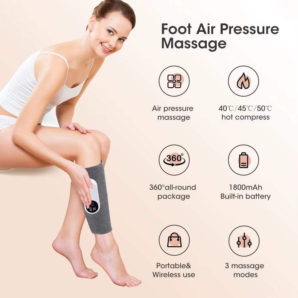PASTSKY 360° Air Pressure Calf Massager Machine 3 Mode Foot Leg Muscle Relaxation Promote Blood Circulation