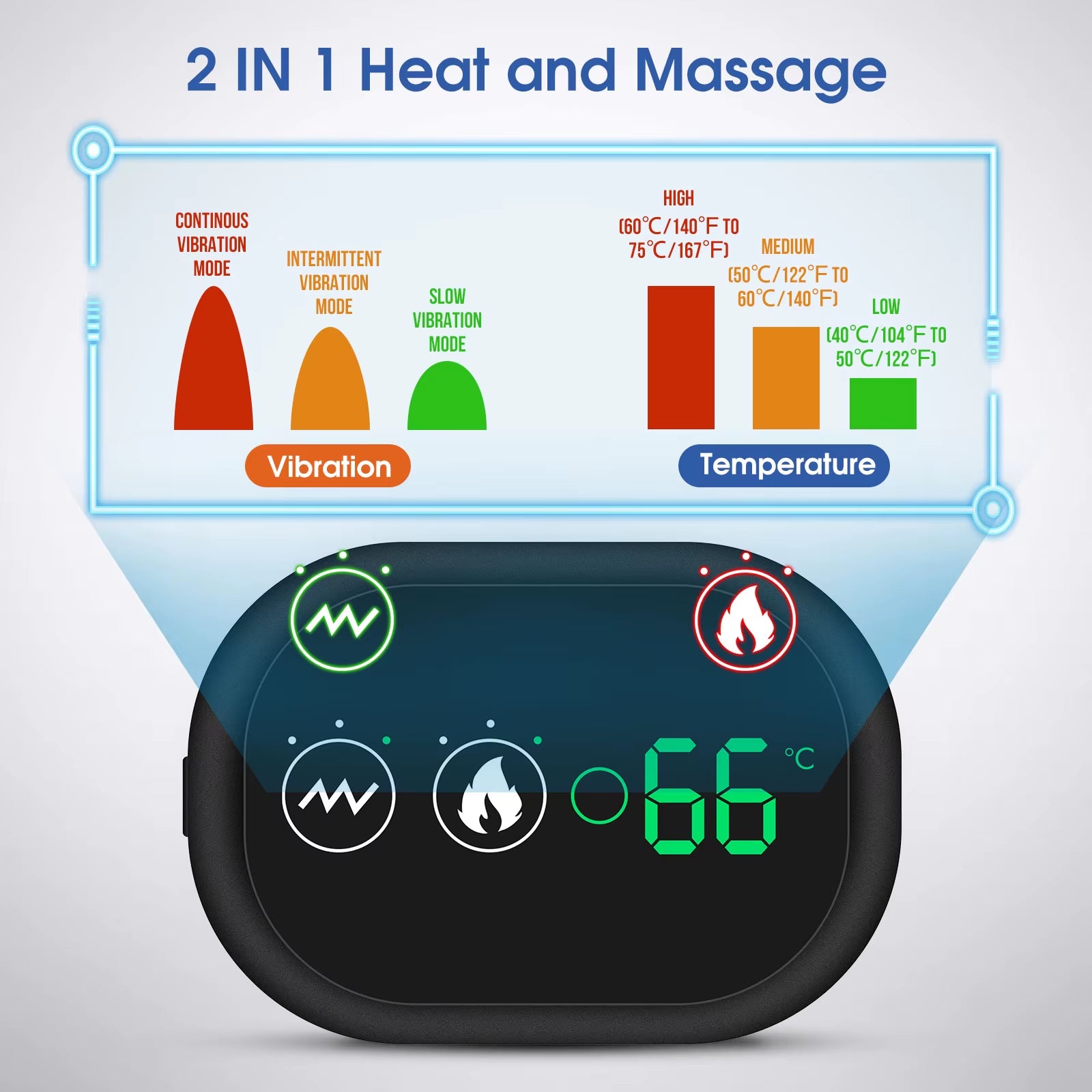 Electric Heating Shoulder Brace LED Display Vibration Shoulder Massage Support Belt Strap for Joint Brace Care Muscle Relaxation