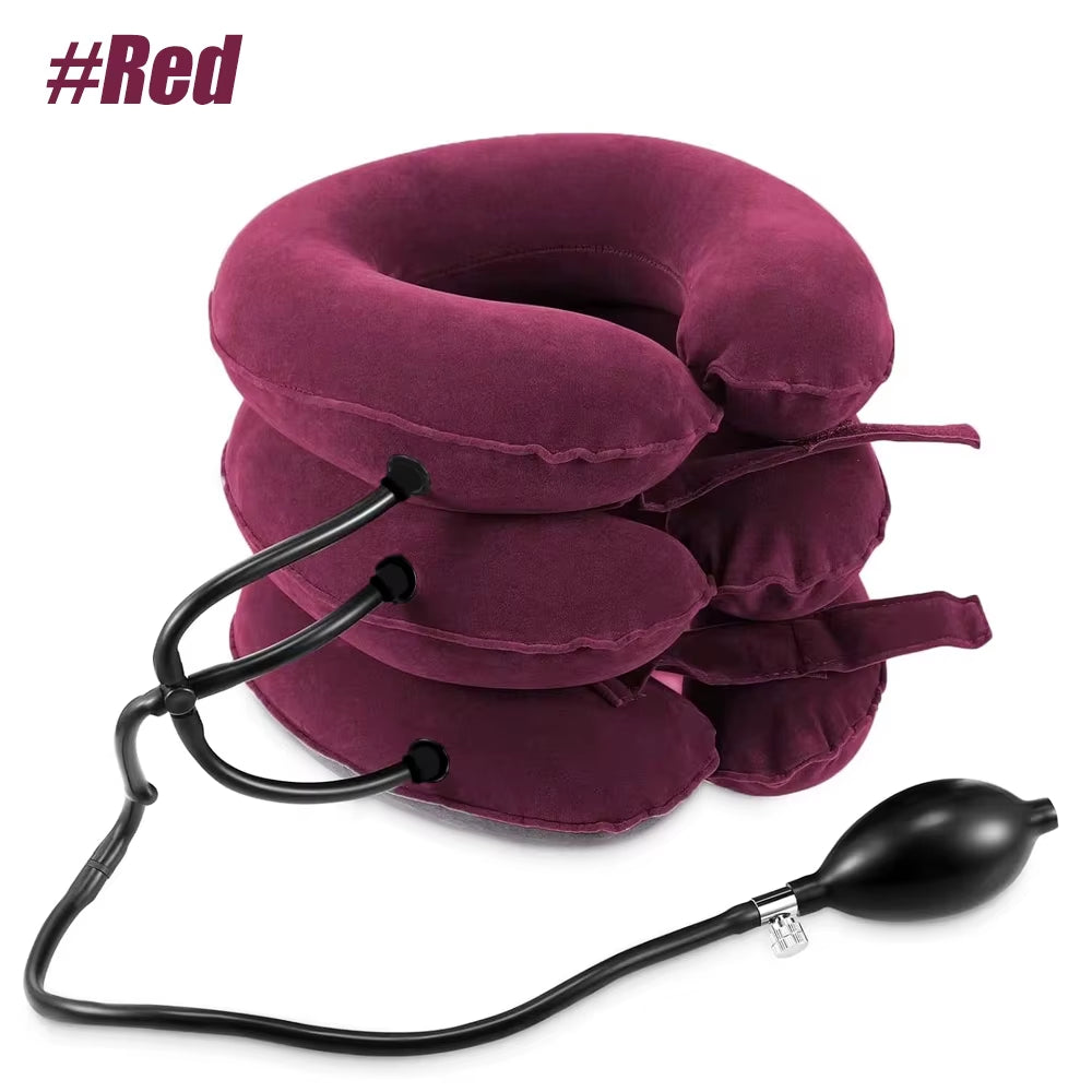 Cervical Neck Traction Device,Relief for Chronic Neck & Shoulder Alignment Pain,Inflatable Neck Stretcher Collar for Home Relief