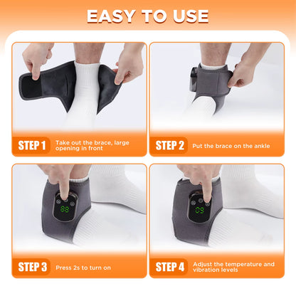 Heating Ankle Massage Belt Electric Hot Compress Vibration Massage Hand Wrist & Foot Ankle Guard Band Carpal Wrap Support Brace