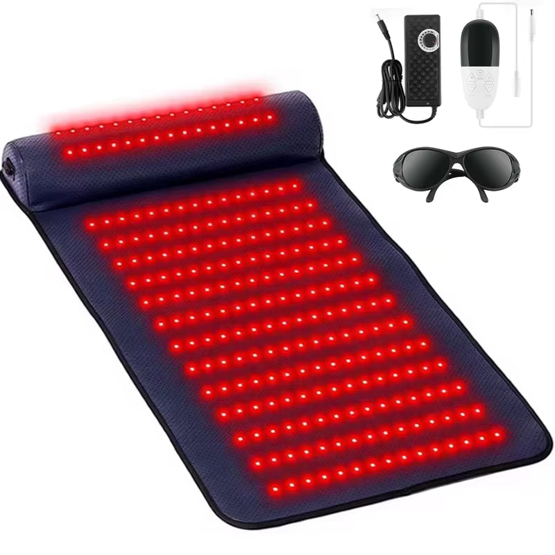Red Light Therapy Massage Mat with 3D Neck Support & Far Infrared Heat – Professional Pain Relief for Home & Spa Use Relax