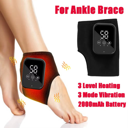 Heating Ankle Massage Belt Electric Hot Compress Vibration Massage Hand Wrist & Foot Ankle Guard Band Carpal Wrap Support Brace
